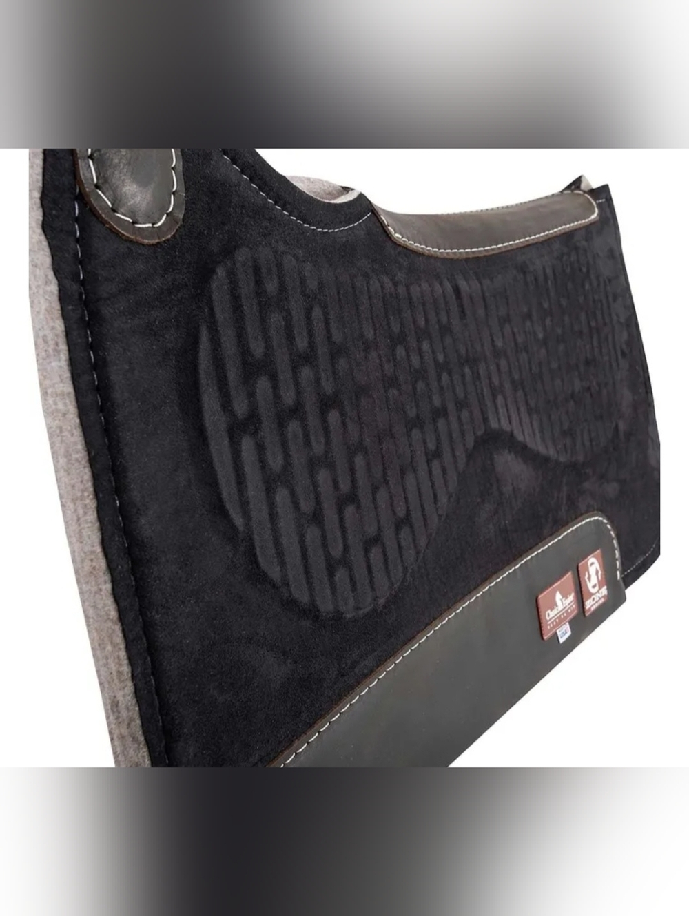 CLASSIC EQUINE Zone Series Brown Wool Western Saddle Pad, 28x30, 3/4" Thick - Picture 10 of 15